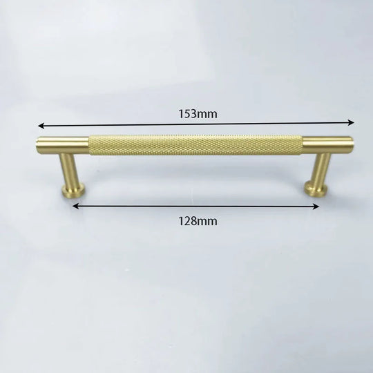 Knurled Brass Wardrobe Handles – Modern Pull Bars for Cabinets and Drawers