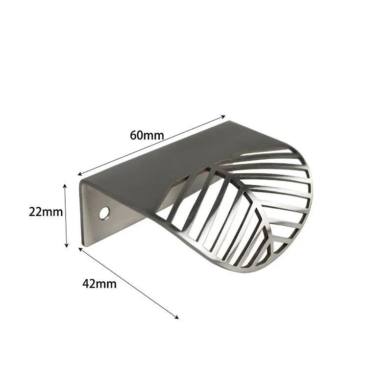Leaf Shape Brass Handles – Modern Hidden Knobs for Furniture