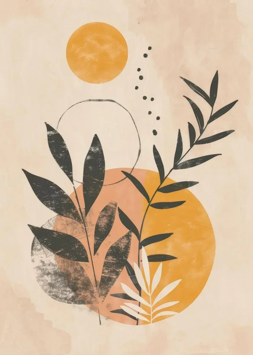 Rustic Abstract Botanical Still Life Floral Canvas Wall Art