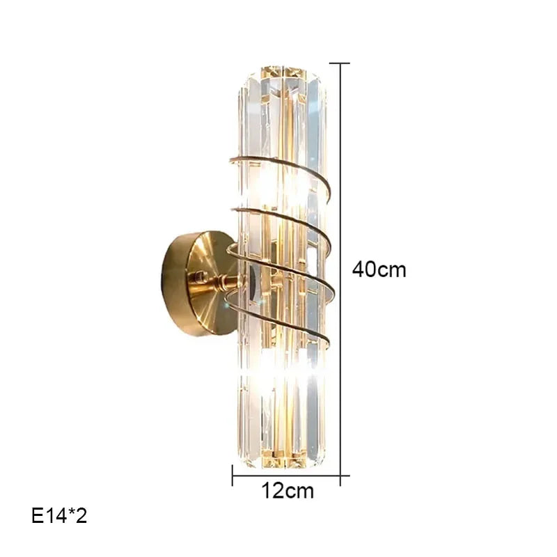 Luxury Crystal Wall Lamp Postmodern LED Sconce for Bedroom Living