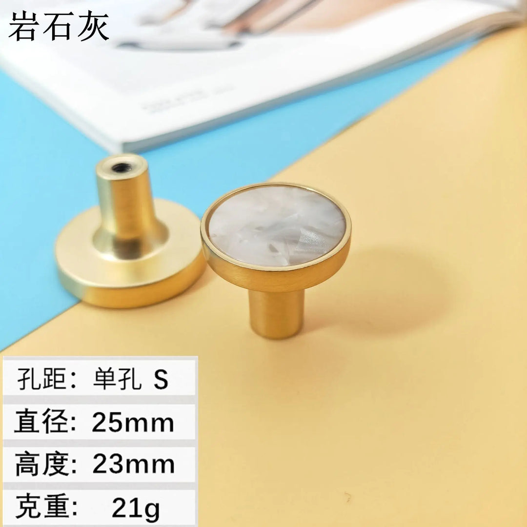 Shell Cabinet Handles – Gold Single-Hole Knobs & Multipurpose Hooks