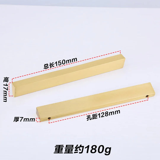 Brass Trapezoidal Cabinet Handles – High-End Golden Drawer Pulls for Wardrobes and Furniture