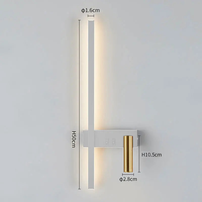 Nordic Modern Wall Lamp Black White Minimalist Bedside Light