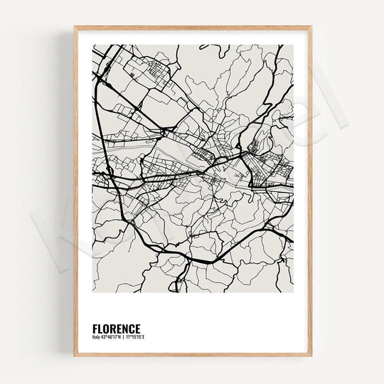 Minimalist Black White City Map Wall Art Canvas Print