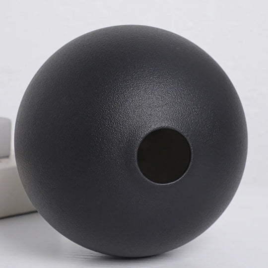 Black and White Ceramic Ball Vase for Hydroponic Flower Decor
