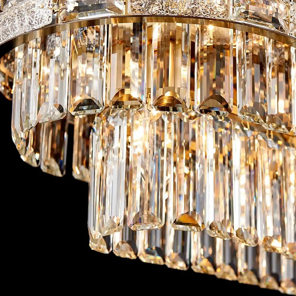 Modern Gold Crystal Chandelier for Dining & Living Spaces