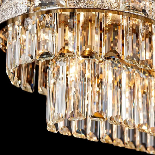 Modern Gold Crystal Chandelier for Dining & Living Spaces