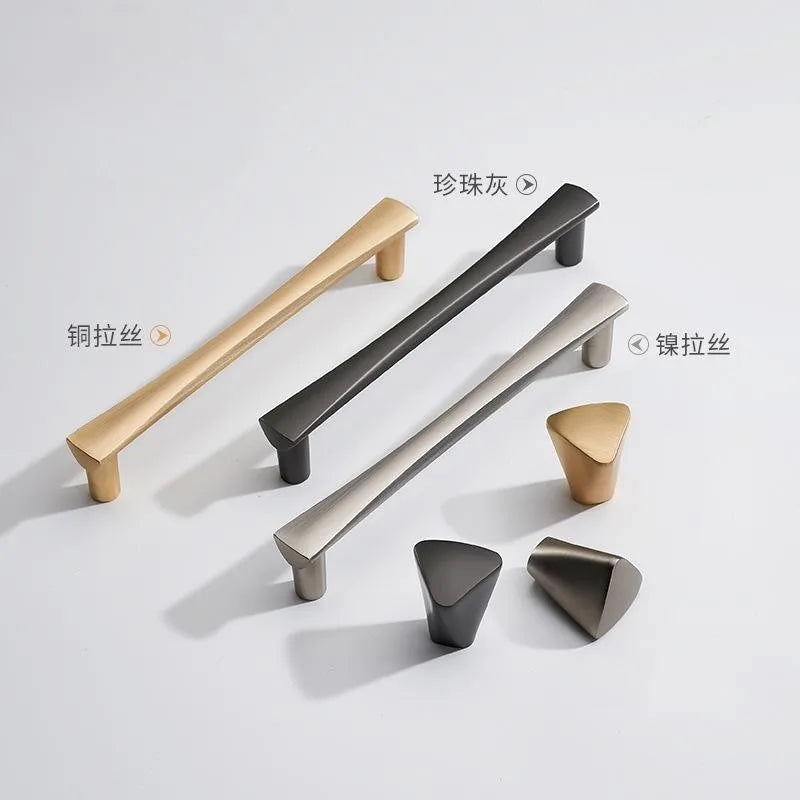 Brushed Zinc Alloy Door Handle – Modern Single-Hole Pull