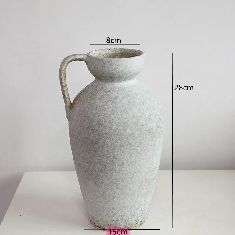 Vintage Dual Ear Coarse Ceramic Vase