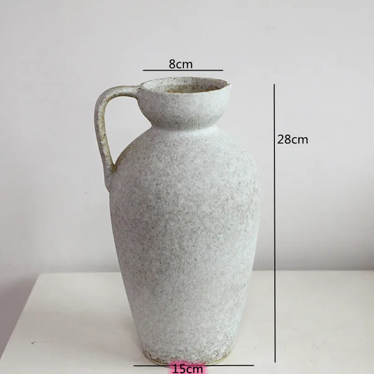 Vintage Dual Ear Coarse Ceramic Vase