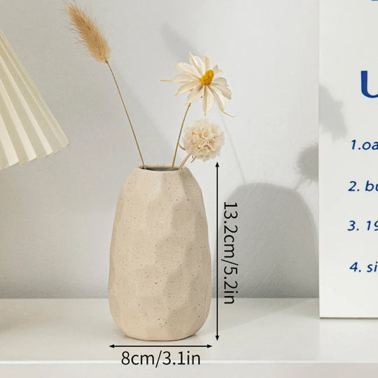 White Ceramic Vase Modern Minimalist Decorative Flower Vase
