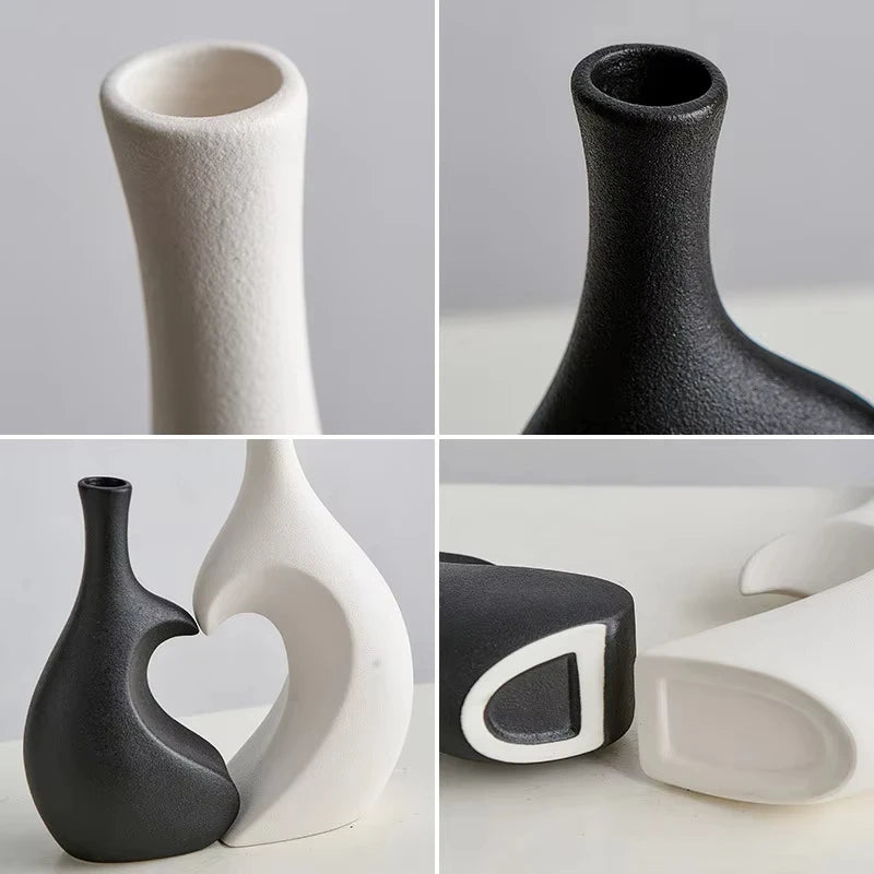 Heart Shaped Hollow Decorative Vase for Modern Tabletop Decor