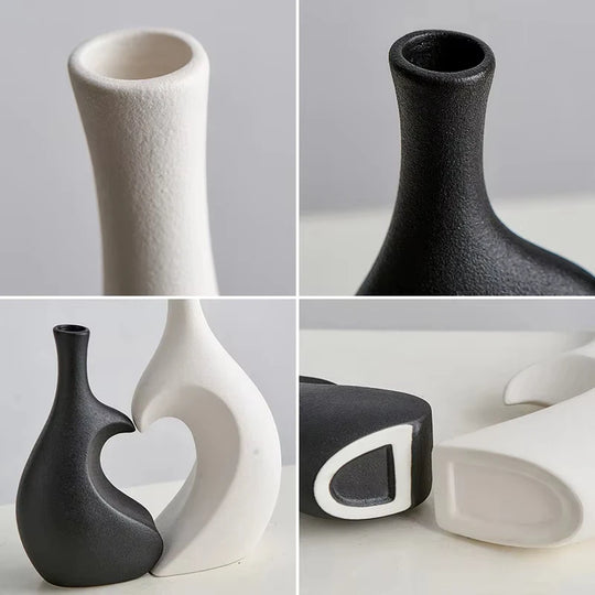 Heart Shaped Hollow Decorative Vase for Modern Tabletop Decor