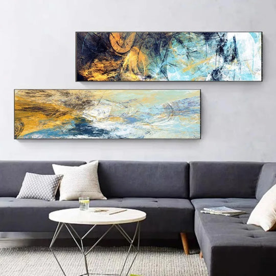 Abstract Minimalist Flowing Landscape Wide Format Canvas Wall Art Unframed