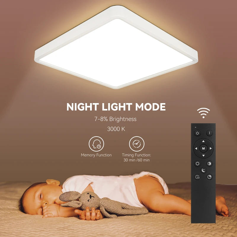Amelia Smart LED Ceiling Lamp – Dimmable Modern Square Light