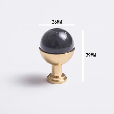 Natural Marble and Crystal T-Bar Cabinet Handles – Modern Brass Knobs and Pulls