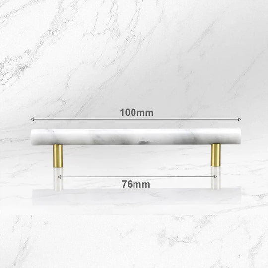 Green and White Marble Cabinet Handles – Luxury Brass-Based Pulls for Furniture (50mm-200mm)