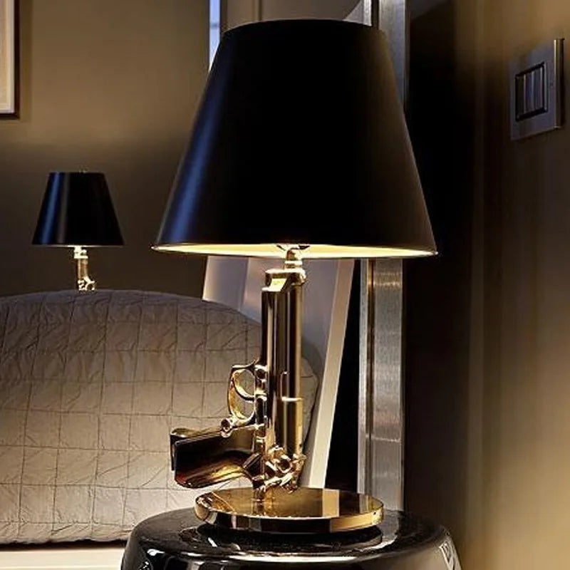 Personality Gold-Plated Gun Table Lamp for Living Room & Exhibition Hall