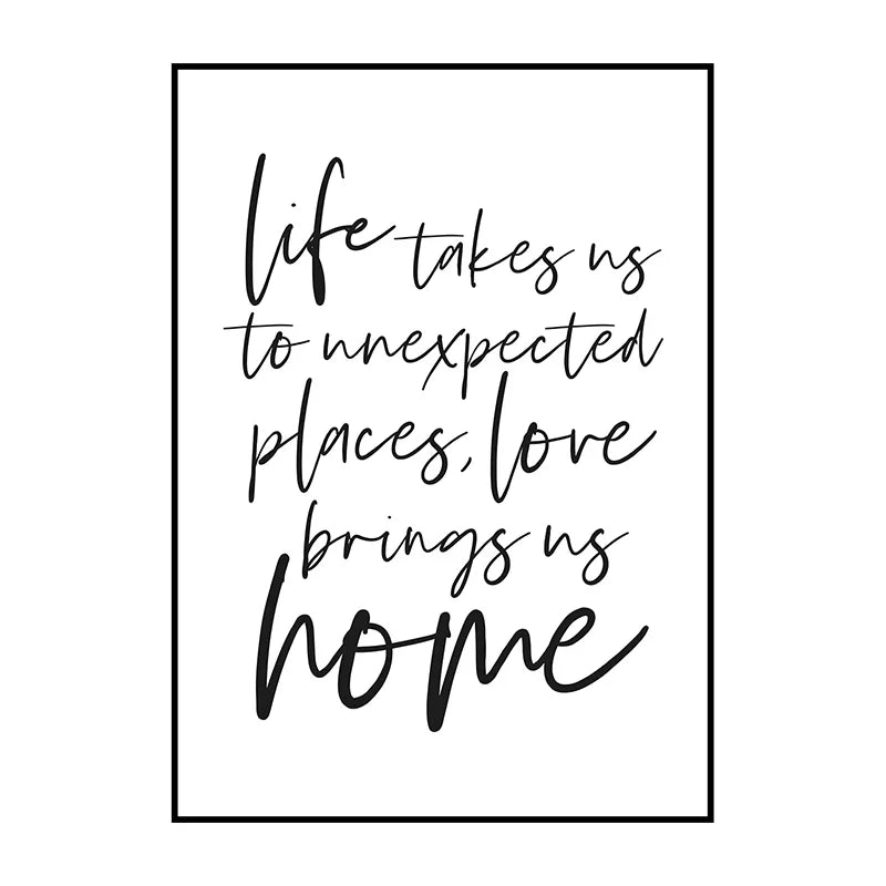 Black And White Motivational Quotes Canvas Wall Art