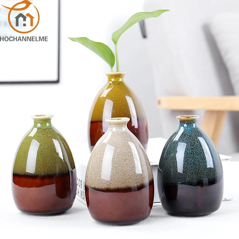Modern Glazed Ceramic Flower Vase for Tabletop Home Decor