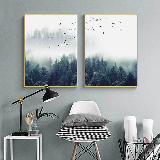 Inspirational Mystical Forest Landscape Canvas Wall Art