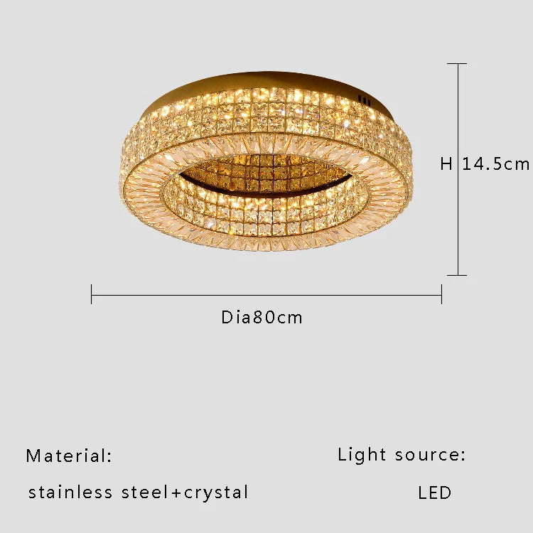 Modern Two-Tier Crystal Ceiling Light for Bedroom & Living Room