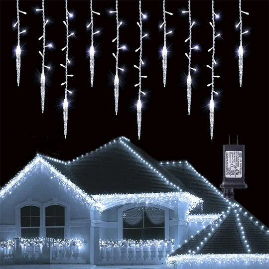 Christmas LED Icicle Curtain Lights Outdoor Wedding Garden Decor