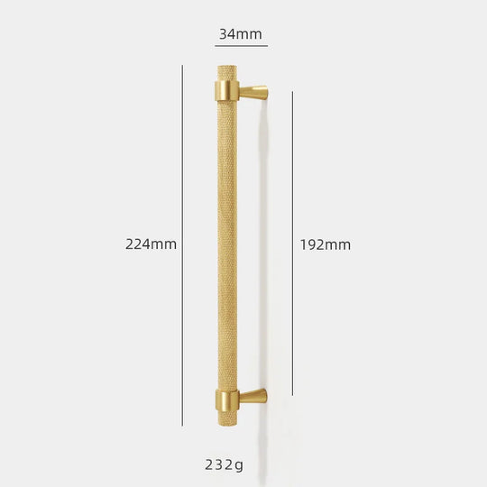 Solid Brass Knurled Furniture Handles – Textured Pulls and Knobs for Cabinets and Wardrobes