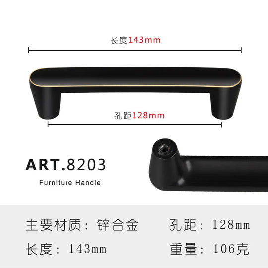 Zinc Alloy Solid Cabinet Door Handles – Modern Minimalist Pulls for Furniture