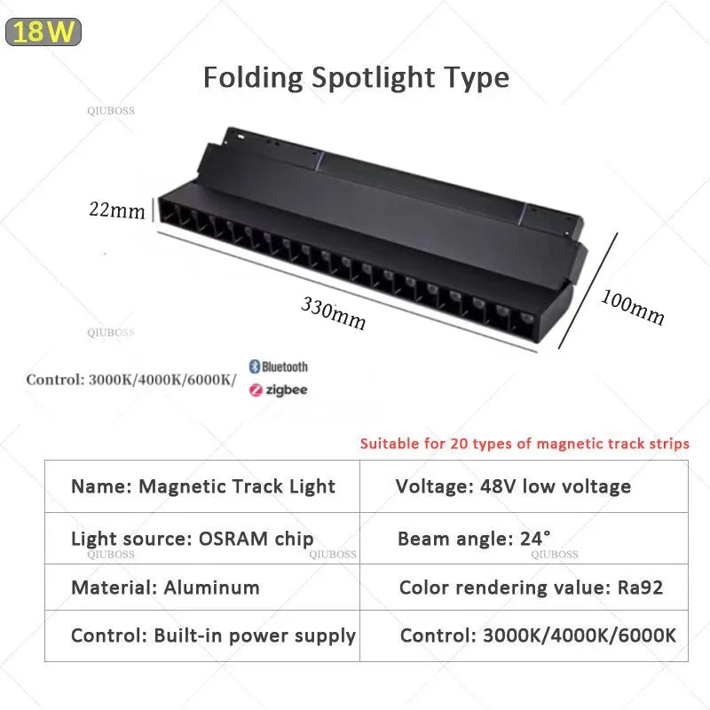 Smart Magnetic Track LED Light – Modern Dimmable Ceiling & Spot Lighting