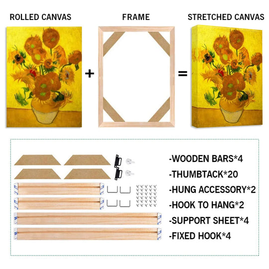 DIY Natural Wood Frame Kit For Canvas Prints