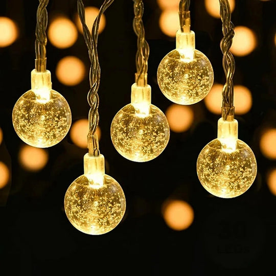 LED Crystal Ball String Lights Battery Fairy Lights Holiday Decor