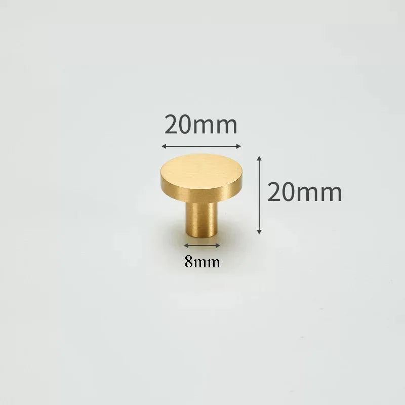 Modern Solid Brass Cabinet Knobs – Minimalist Wardrobe & Kitchen Pulls