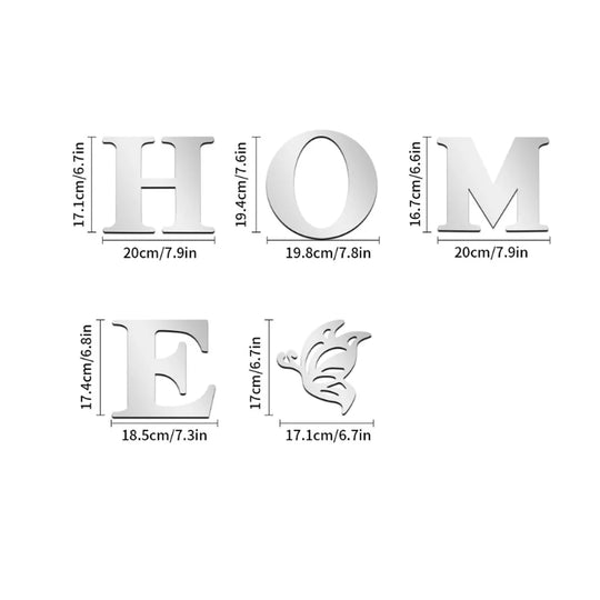 Home Logo 3D Mirror Wall Sticker for Entrance Decor