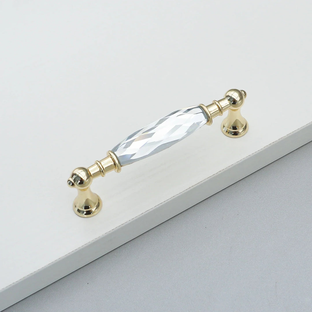 Luxury Gold Chrome Cabinet Handles – Zinc Alloy and Crystal Glass Pulls for Wardrobes and Dressers