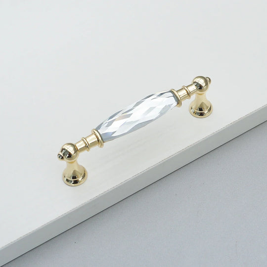 Luxury Gold Chrome Cabinet Handles – Zinc Alloy and Crystal Glass Pulls for Wardrobes and Dressers