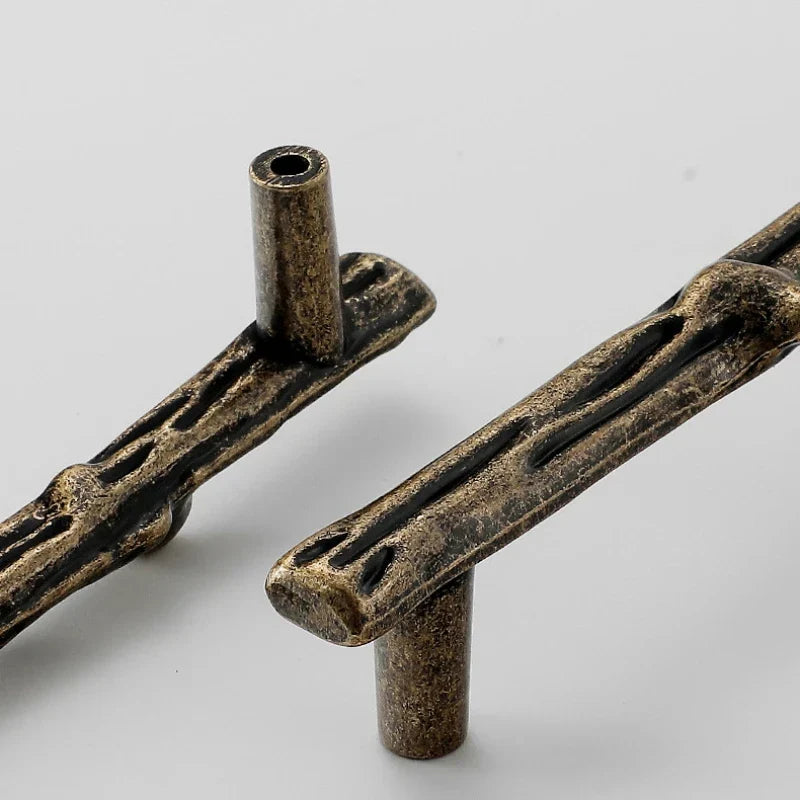 Antique Tree Pole Kitchen Handles – Zinc Alloy Drawer & Cabinet Pulls