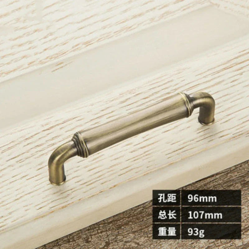 Retro Bronze and Black-Red Cabinet Handles – Nordic Square Zinc Alloy Pulls