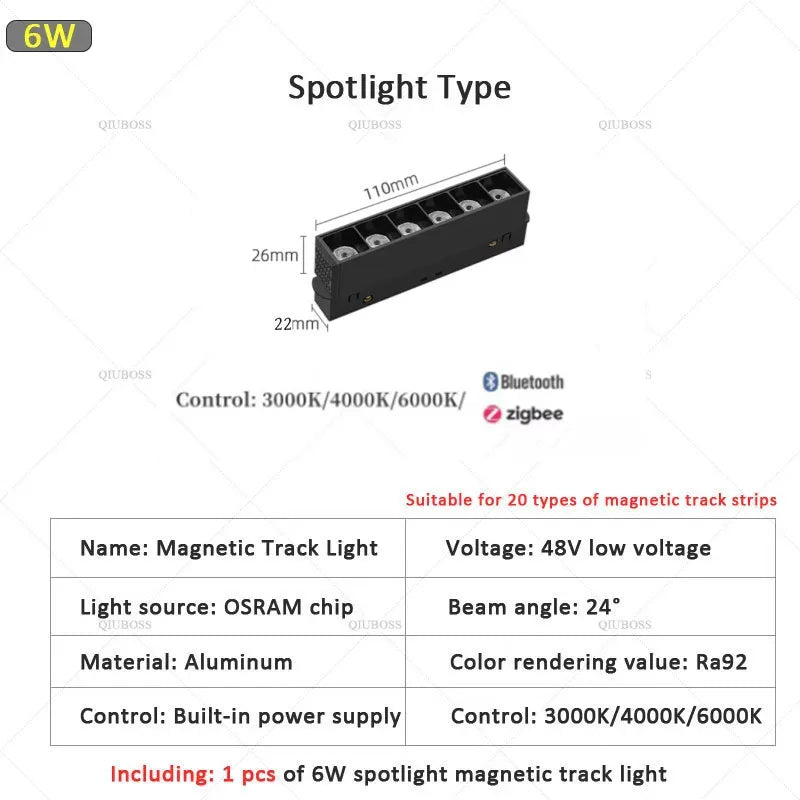 Smart Magnetic Track LED Light – Modern Dimmable Ceiling & Spot Lighting