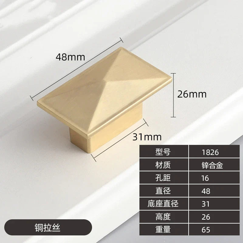Modern Zinc Alloy Drawer Knobs – Single-Hole Cabinet Handles