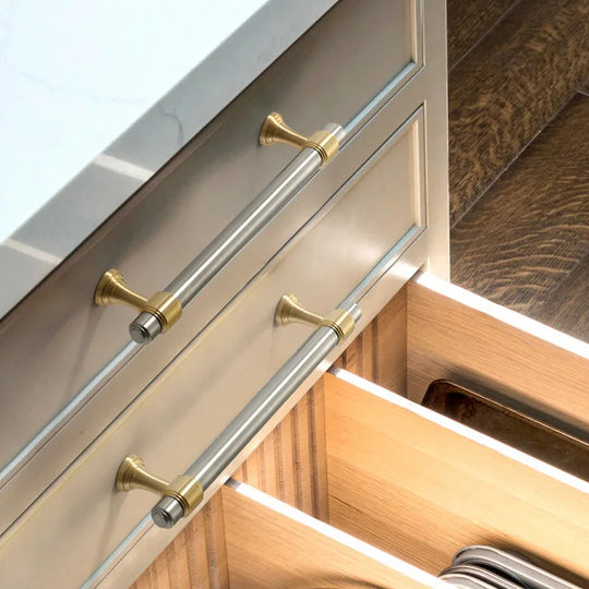 Nickel-Plated Brass Cabinet Handles – Gold and Matte Silver T-Bar Pulls
