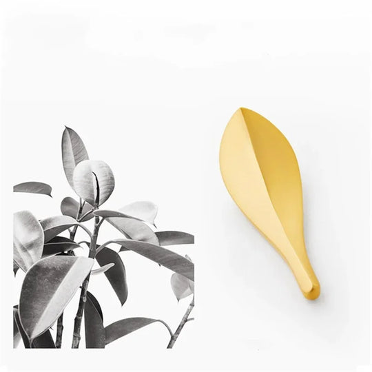 Golden Leaf Drawer Handles – Zinc Alloy Light Luxury Cabinet Knobs