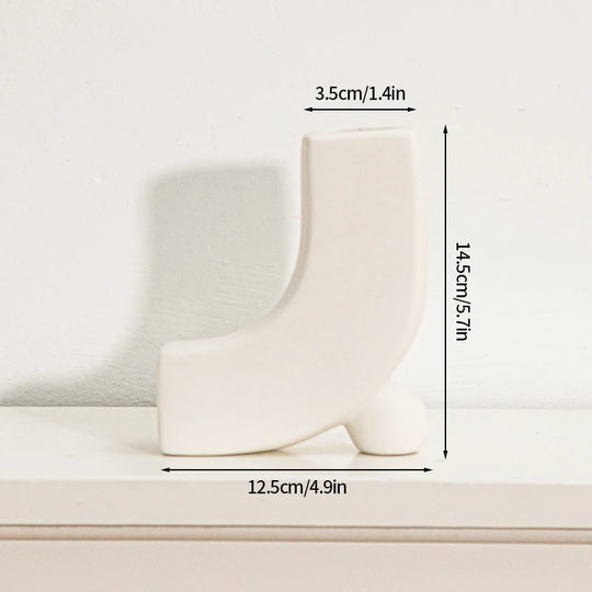 White Ceramic Vase Modern Minimalist Decorative Flower Vase