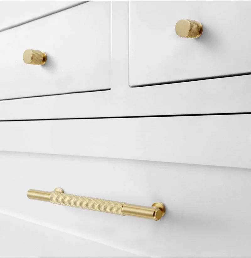 Gold Brass Cabinet Handles – Modern Bar Pulls and Knobs for Furniture