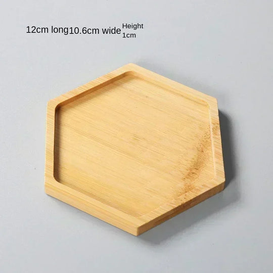Multi Bamboo Tray Wooden Saucer Coaster Plate