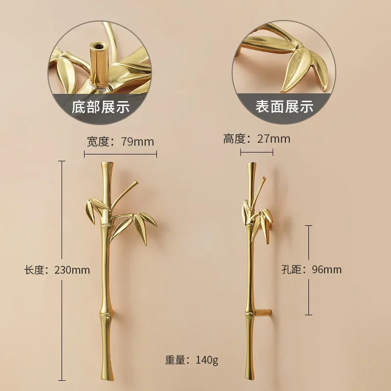 Luxury Brass Flower and Leaf Cabinet Handles – Chinese-Style Decorative Pulls