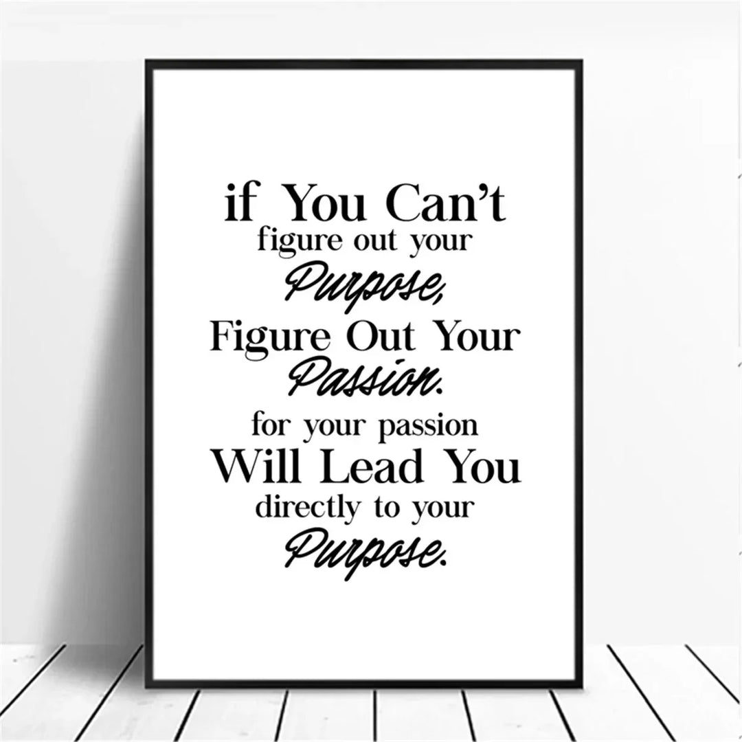 Positive Energy Black White Quote Canvas Wall Art