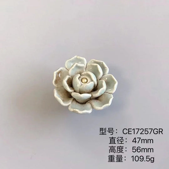 Handmade Ceramic Flower Knobs – Artistic Cabinet & Drawer Handles