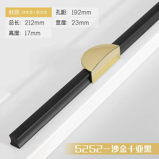 Black and Gold Cabinet Pulls – Double-Color Aluminum Zinc Alloy Handles