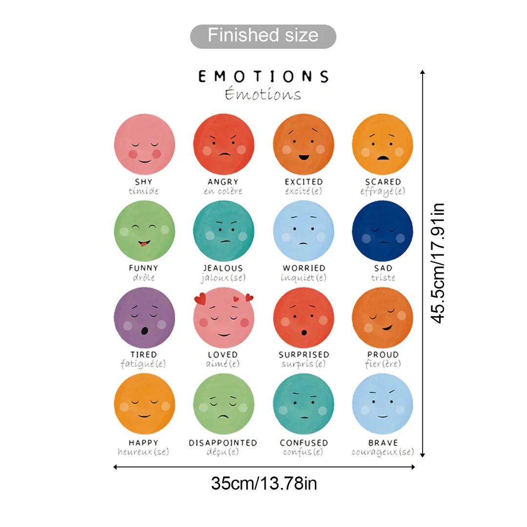 French Inspirational Words Wall Decal For Kids Learning Space